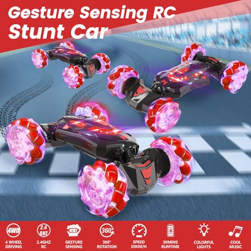 Gesture Sensing RC Stunt Car 4WD Drift 360° Flips with Lights & Music I412