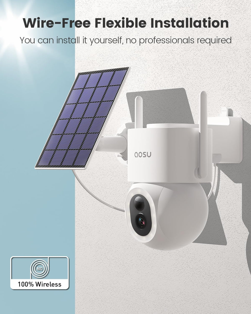 3K/5MP Solar Powered Wireless Security Camera with Color Night Vision G480