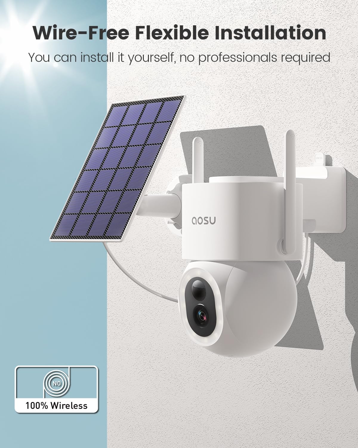 3K/5MP Solar Powered Wireless Security Camera with Color Night Vision G480