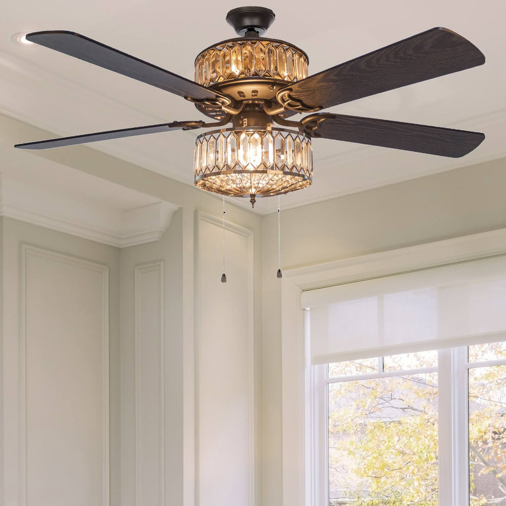 Silver Geometric Ceiling Fan K369