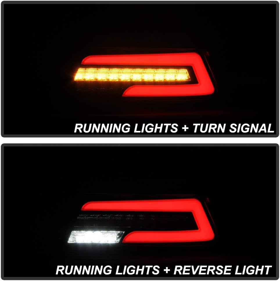 Black Full LED Tail Lights Assembly Pair Left+Right C4315