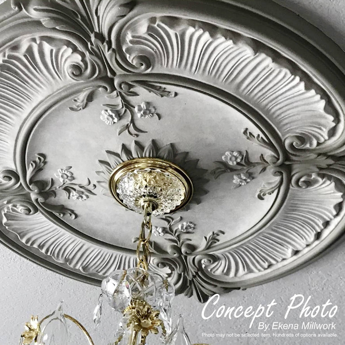 23 5/8x22OD x 3 7/8x22ID x 2 1/8x22P Hand-Painted Ceiling Medallion E6128