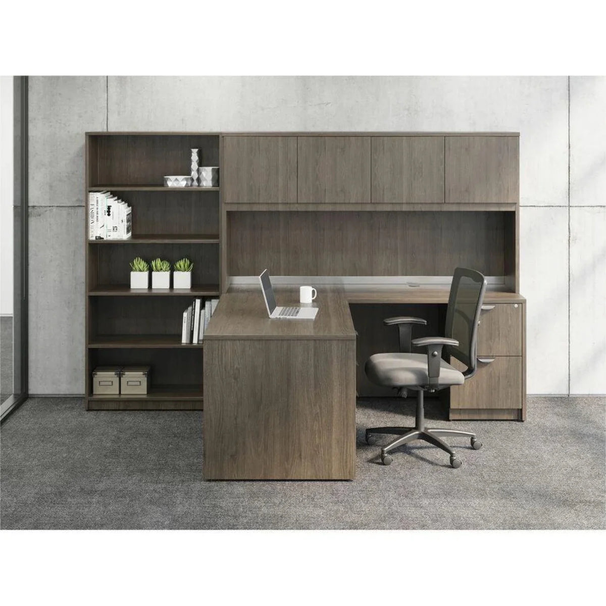 24 x 42 in. Gray Elm Laminate Desk Unit S60270