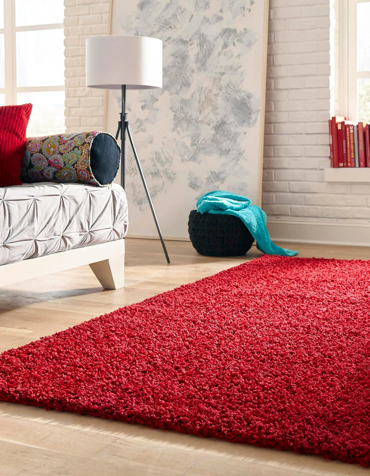 Cherry Red 5' x 8' Shag Rug H428539