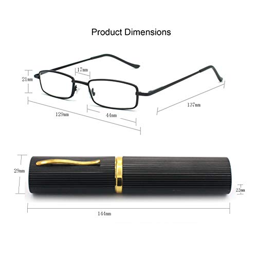 Compact Aluminum Reading Glasses with Case W3759