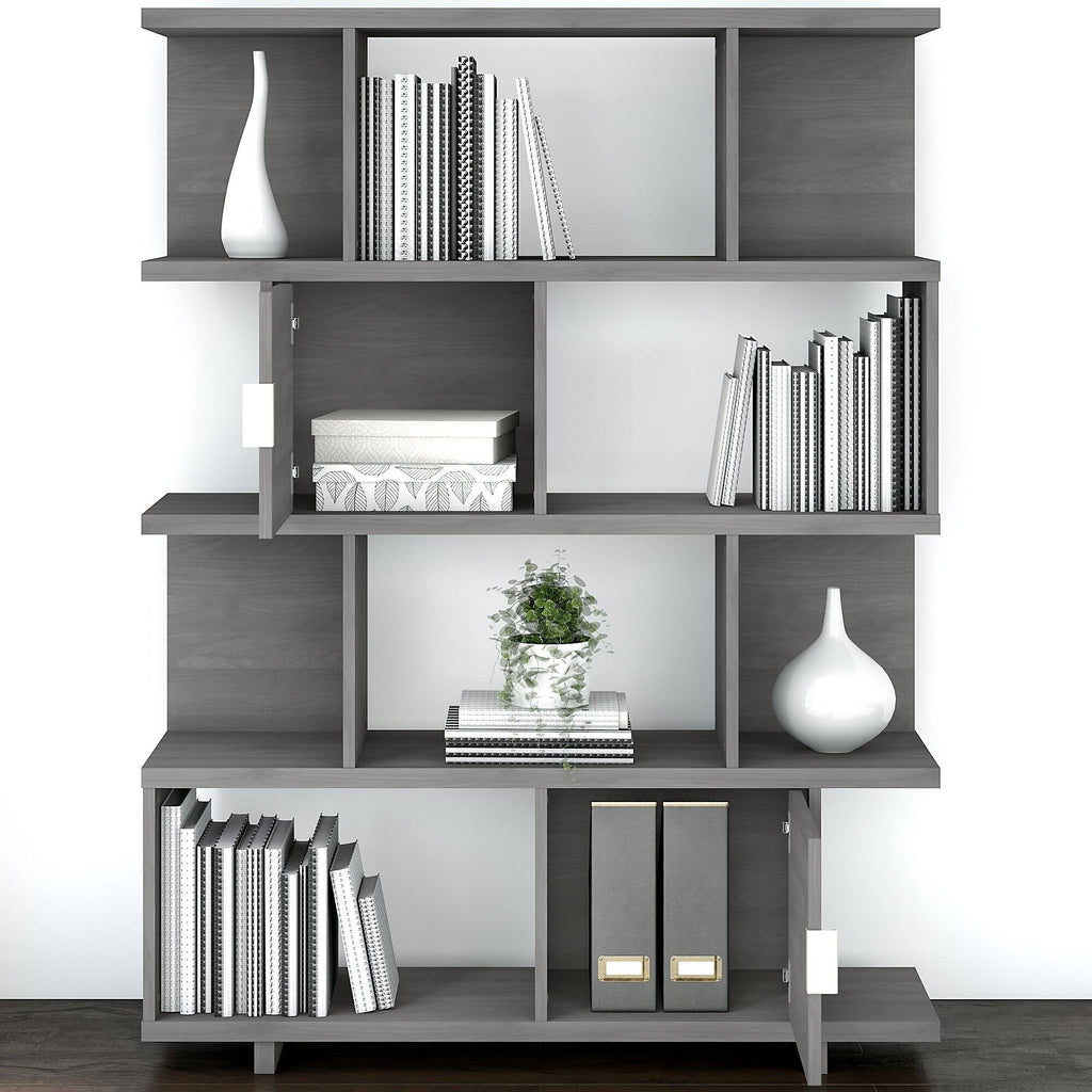 Modern Gray Bookcase with Doors Z624620