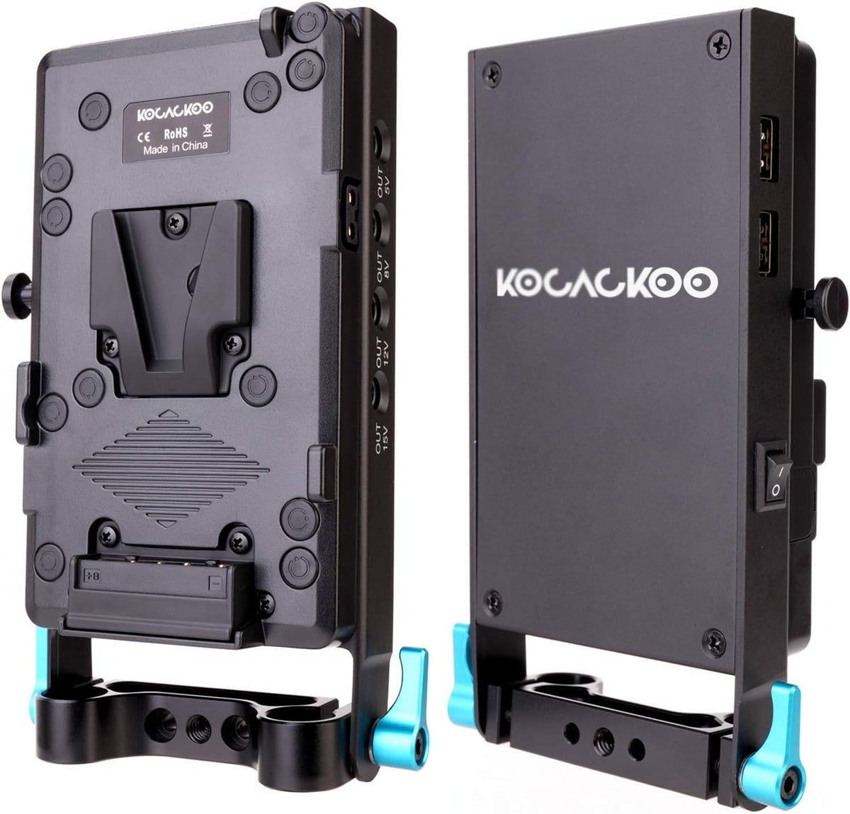 V-Mount Lock Battery Plate Power Supply Splitter Adapter with 15mm Rod Clamp I700