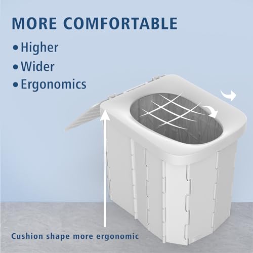 Portable Folding Toilet with Lid L36801