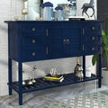 Navy Console Table with 6 Drawers I516273