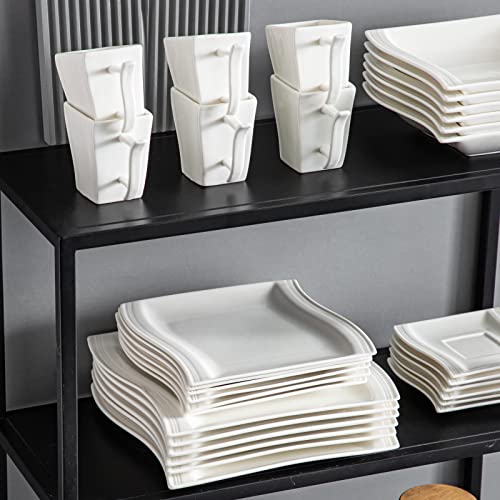 Ivory White 60 Piece Porcelain Dinnerware Set G8103