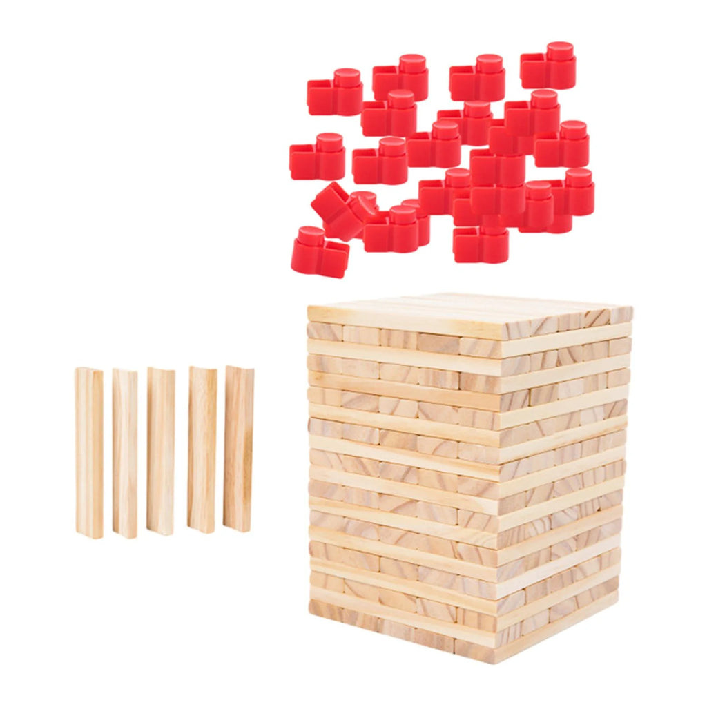 100 Pieces Wooden Blocks Stacking Game Building Kits Board Games W49478