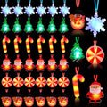 Light up Christmas Bulb Necklace with Santa Claus Tree Snowman Snowflake Candy Decorations 36 Pcs Q447