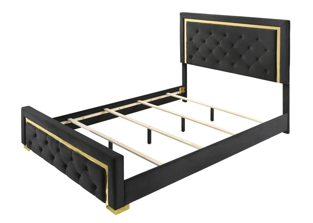 Queen Size 3pc Bedroom Set Panel Bed Chest Nightstand S5112