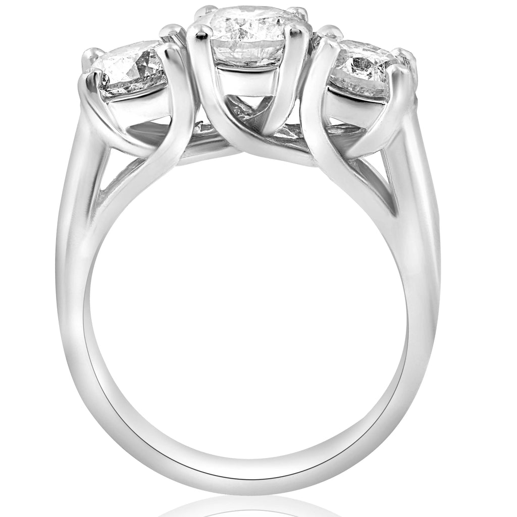14K White Gold Three Stone Diamond Engagement Ring W898341