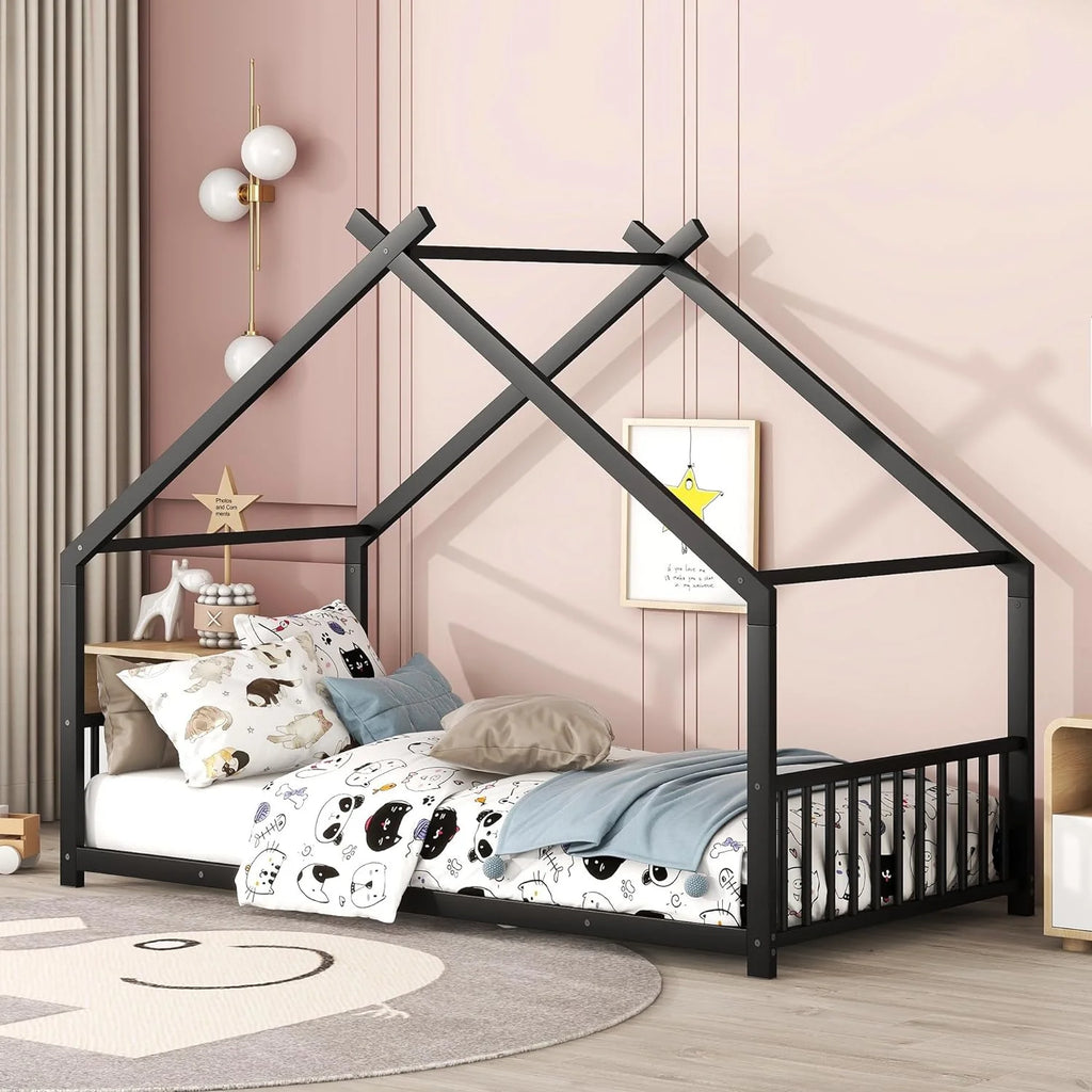 Black Floor Bed Frame Q1235