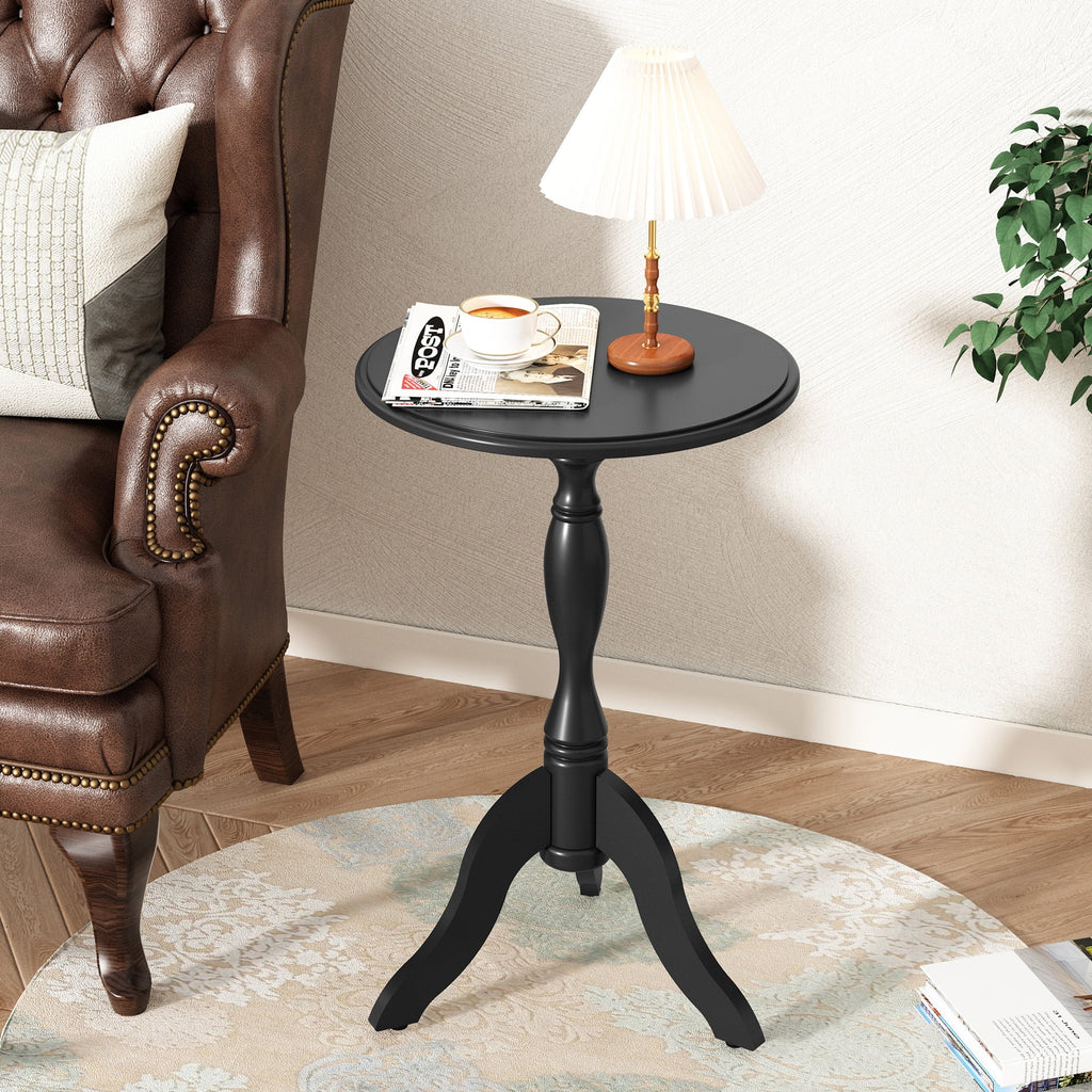 Round Small Wooden End Table J4120