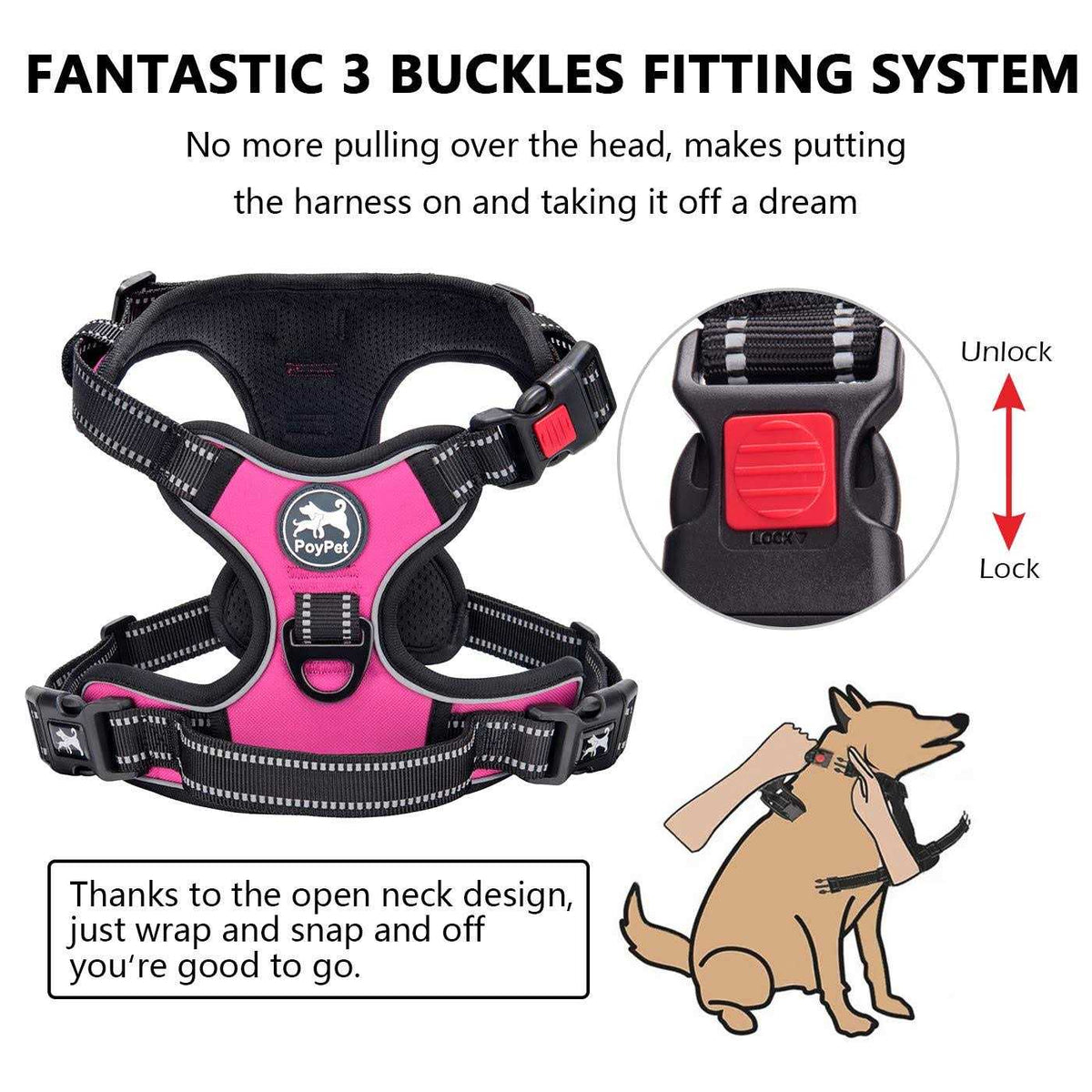 No Pull Reflective Dog Harness R61466