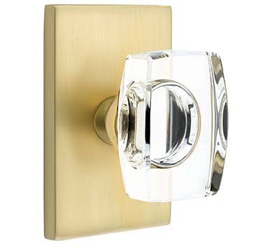 Windsor Crystal Knob Privacy Set Satin Brass I1068