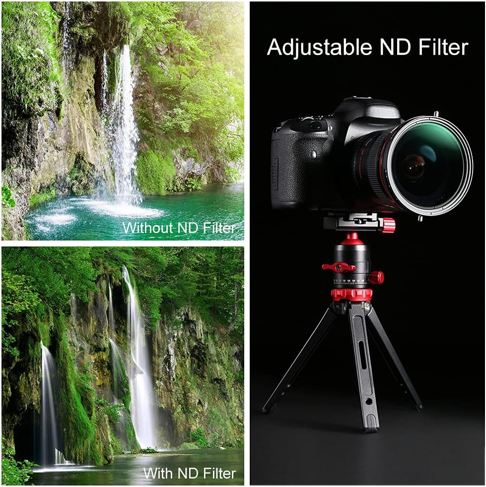 55mm Variable Fader ND2-ND32 ND Filter and CPL Circular Polarizing Filter 2 in 1 Pack of 2 L37391