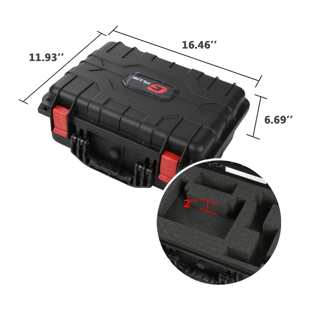 Graded Card Storage Box Weatherproof Impact Absorbing Foam Slots Large Black Z625284