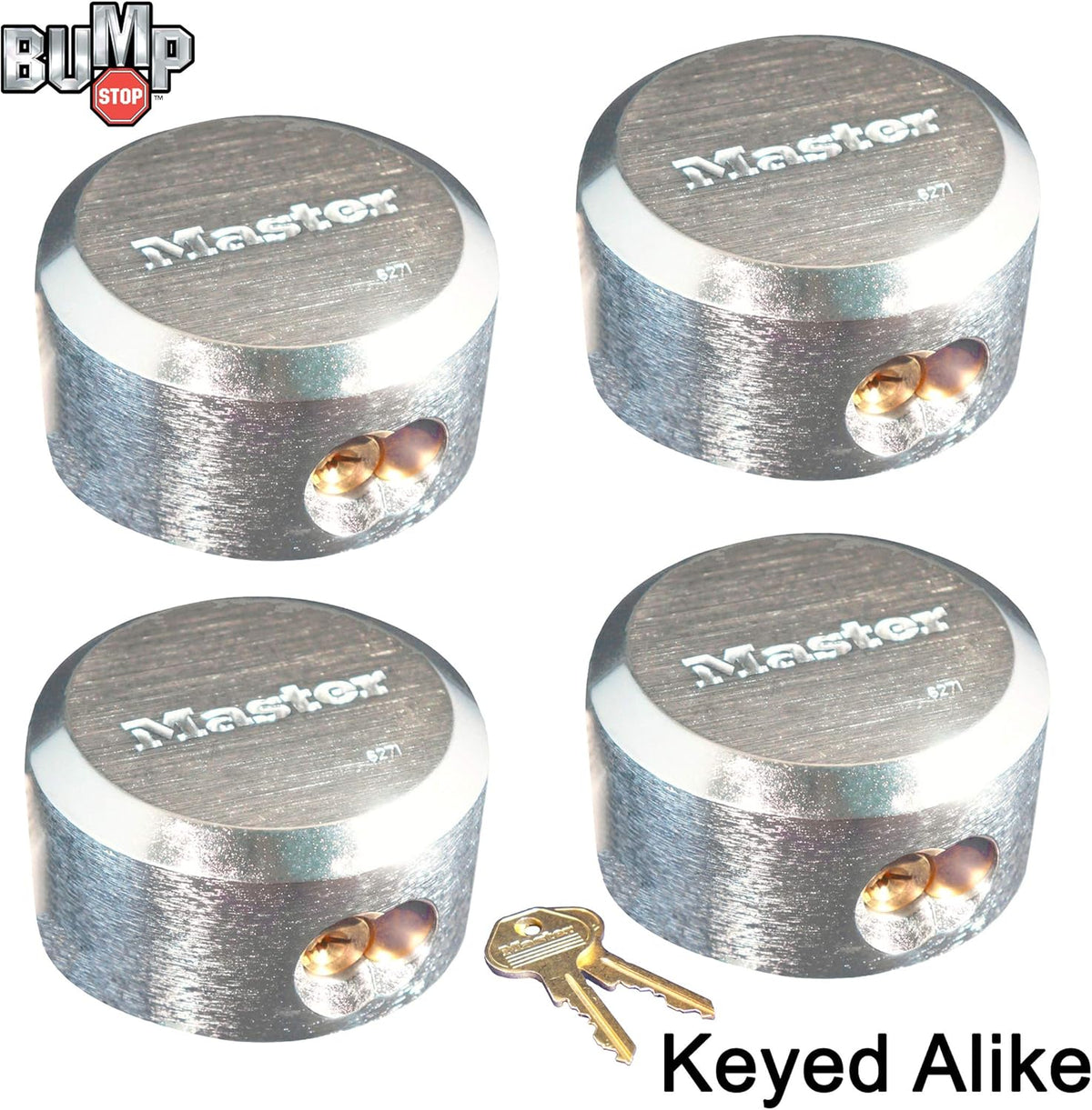 Four Pro Series Hidden Shackle Padlocks, Keyed Alike A3710
