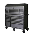 Heavy Duty 23-Drawer Rolling Tool Chest and Top Tool Cabinet Set in Matte Black D616
