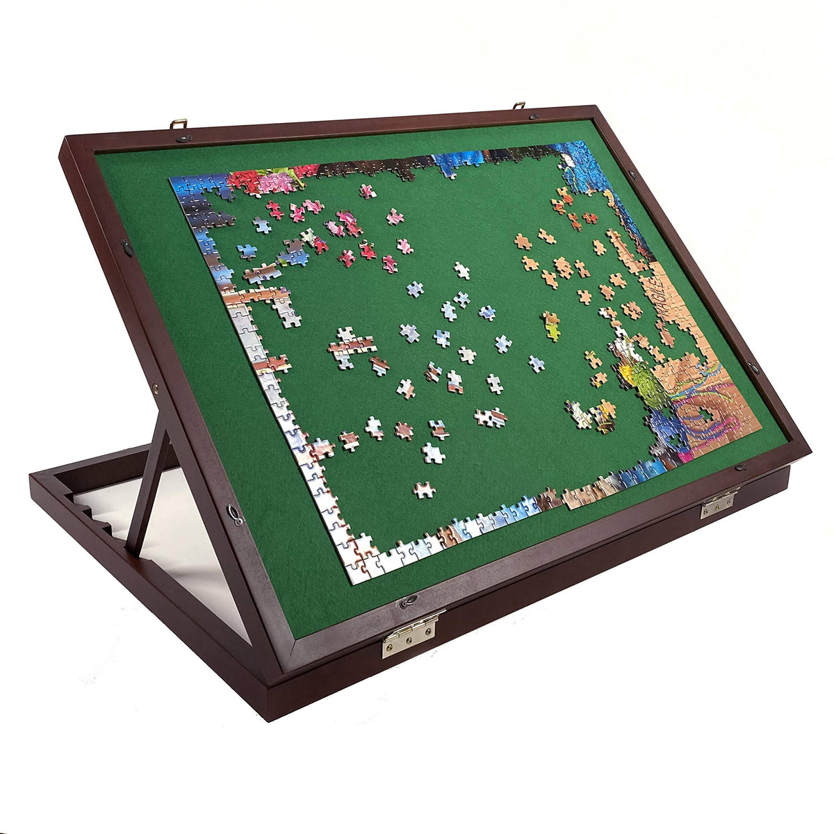 Adjustable Wooden Jigsaw Puzzle Table with Felt Mat 32” x 22” U284850