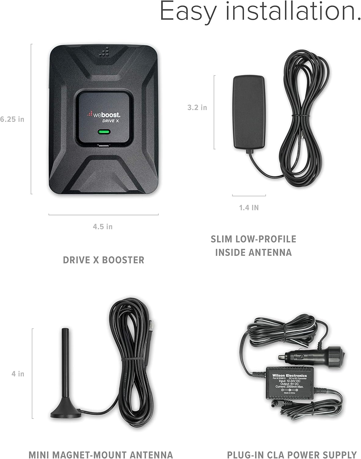 Vehicle Cell Phone Signal Booster with Magnetic Roof Antenna P267210