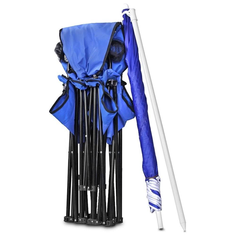 Blue Portable Double Folding Chair with Carry Case P1603
