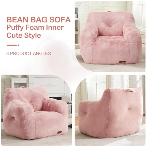 Furry Bean Bag Chair with Arms W15042