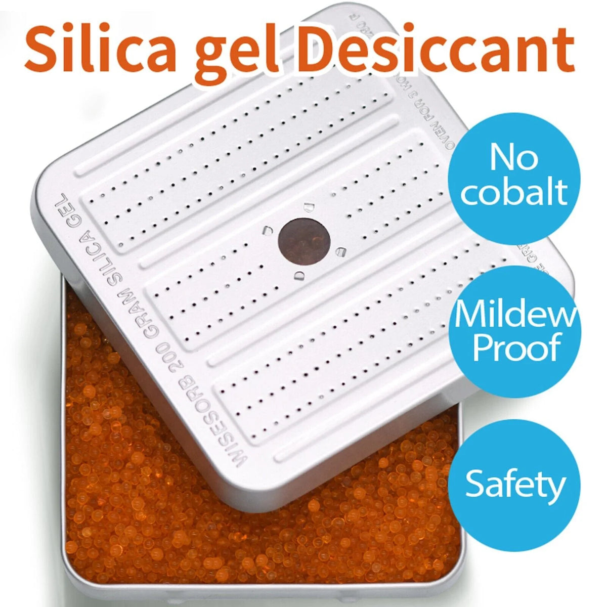 5 Packs 200 Gram Reusable Indicating Silica Gel Dehumidifier Canister D99111