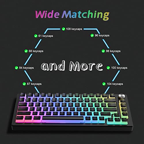 Black PBT Keycaps 165 Keys Set P623021