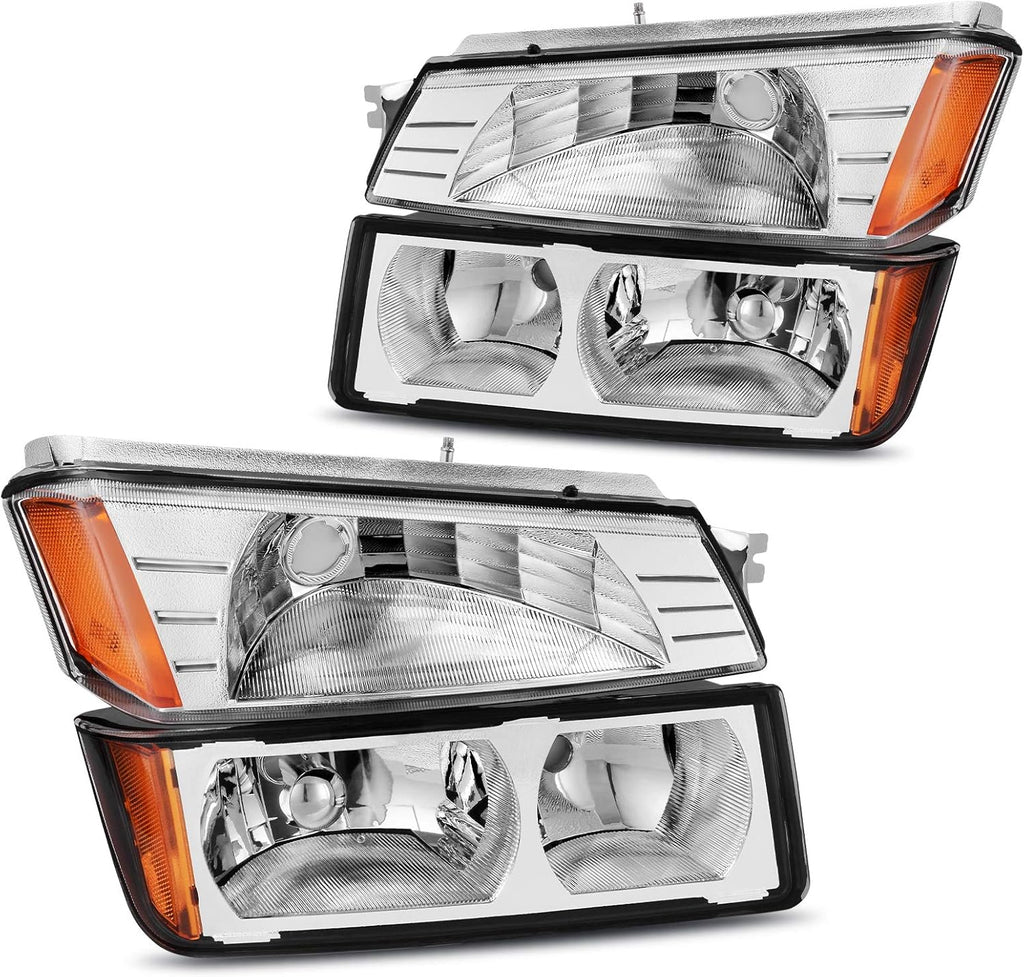 Headlight Assembly for 2002-2006 Chevy Avalanche Black Housing V6376