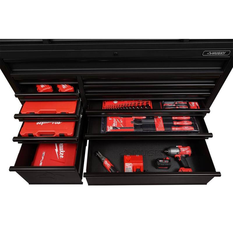 Heavy Duty 23-Drawer Rolling Tool Chest and Top Tool Cabinet Set in Matte Black D616