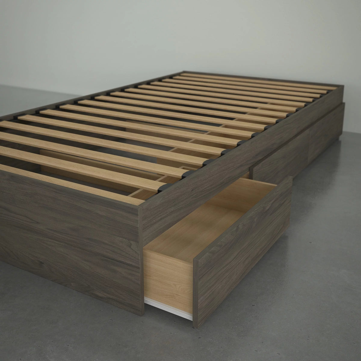 Twin Size Storage Wood Bed Frame with 3 Drawers S962357