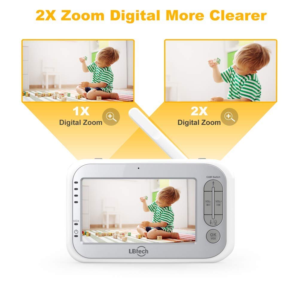 Video Baby Monitor with Two Cameras and 4.3 LCD F36423