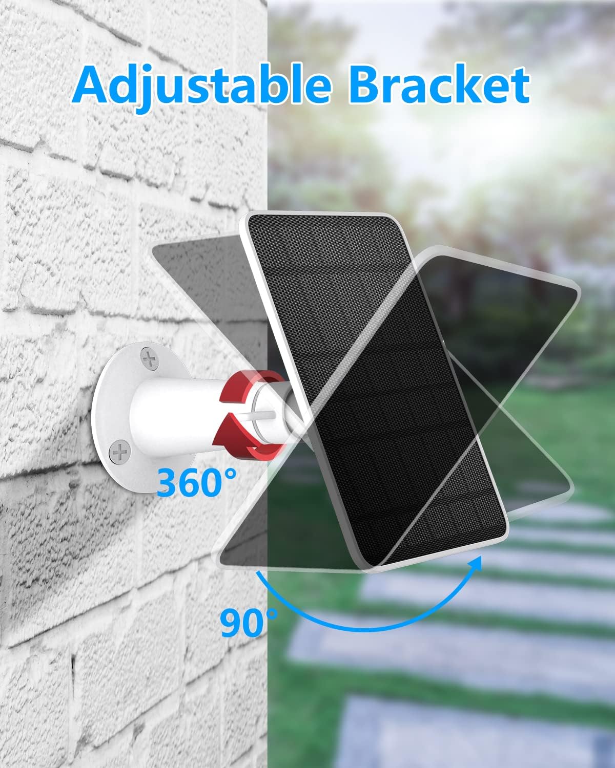 5V 4W Waterproof Solar Panel Kit for Rechargeable Battery Security Camera, Micro USB & Type-C Port, 2 Pack C1393