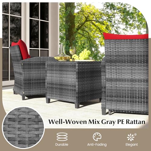 5 Piece Patio Rattan Furniture Set with Coffee Table U8577