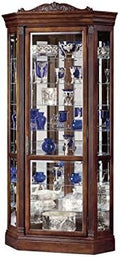 Cherry Finish Curio Cabinet with Four Glass Shelves and Locking Front Door X1116