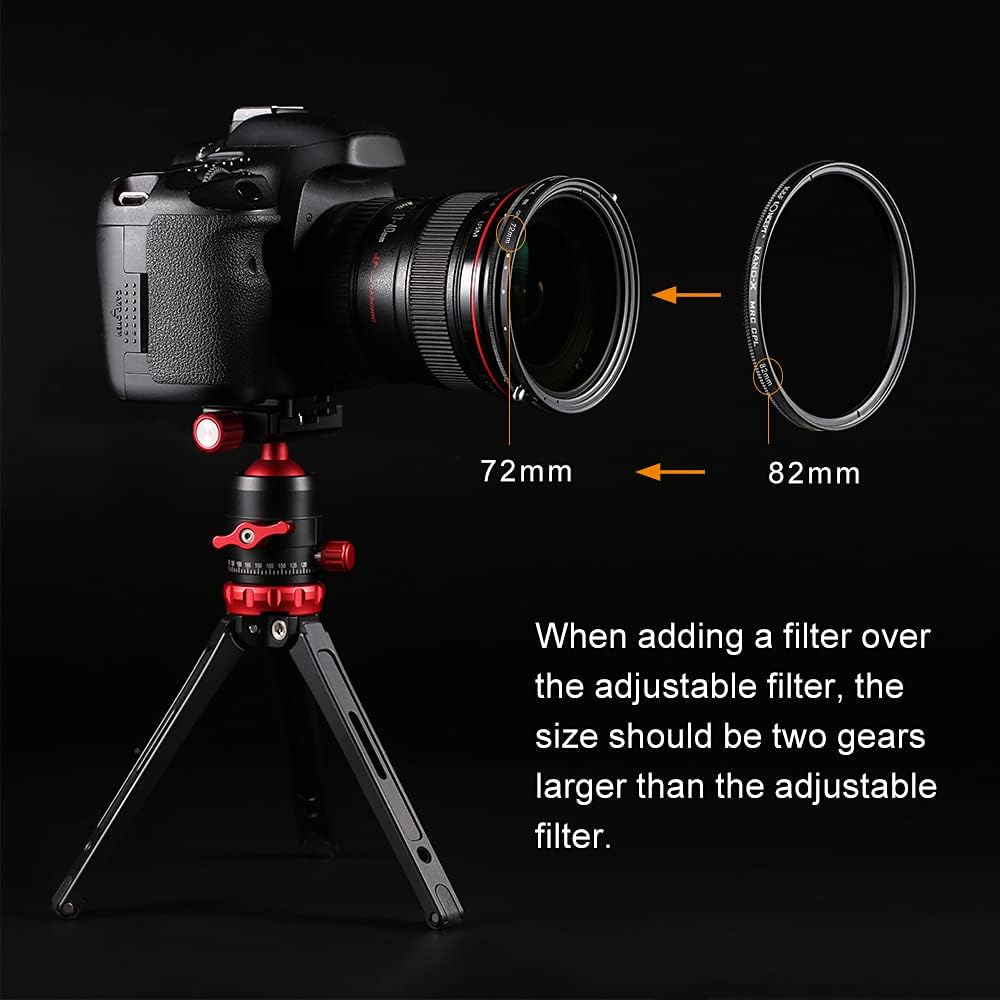 55mm Variable Fader ND2-ND32 ND Filter and CPL Circular Polarizing Filter 2 in 1 Pack of 2 L37391