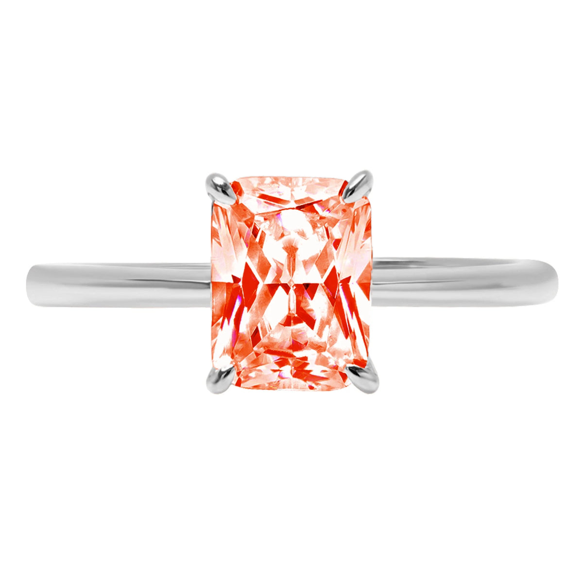 18K White Gold Solitaire Ring G436