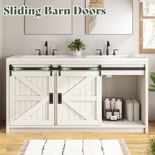 Gray Freestanding Double Vanity with Sink C22279