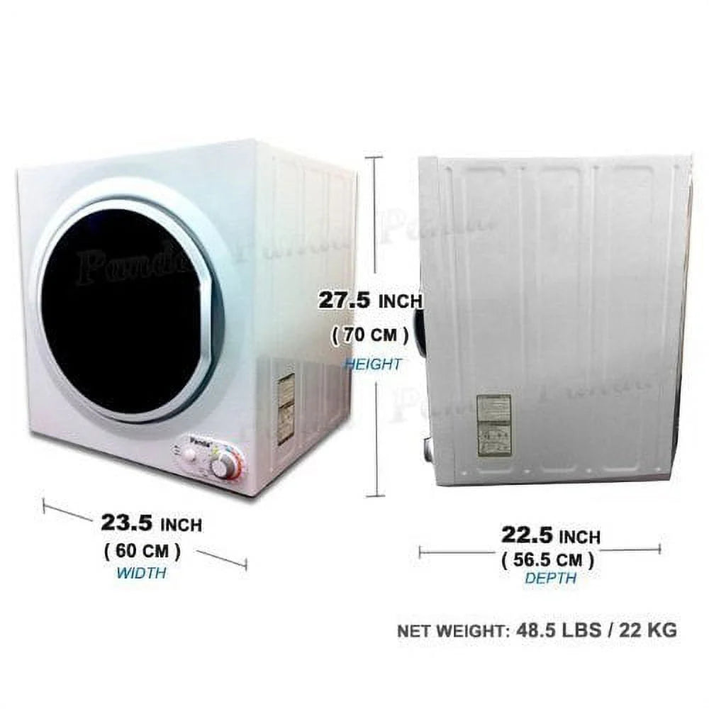 3.5 Cu.ft Compact Portable Electric Laundry Dryer, 13 Lbs Capacity, White and Black E4481
