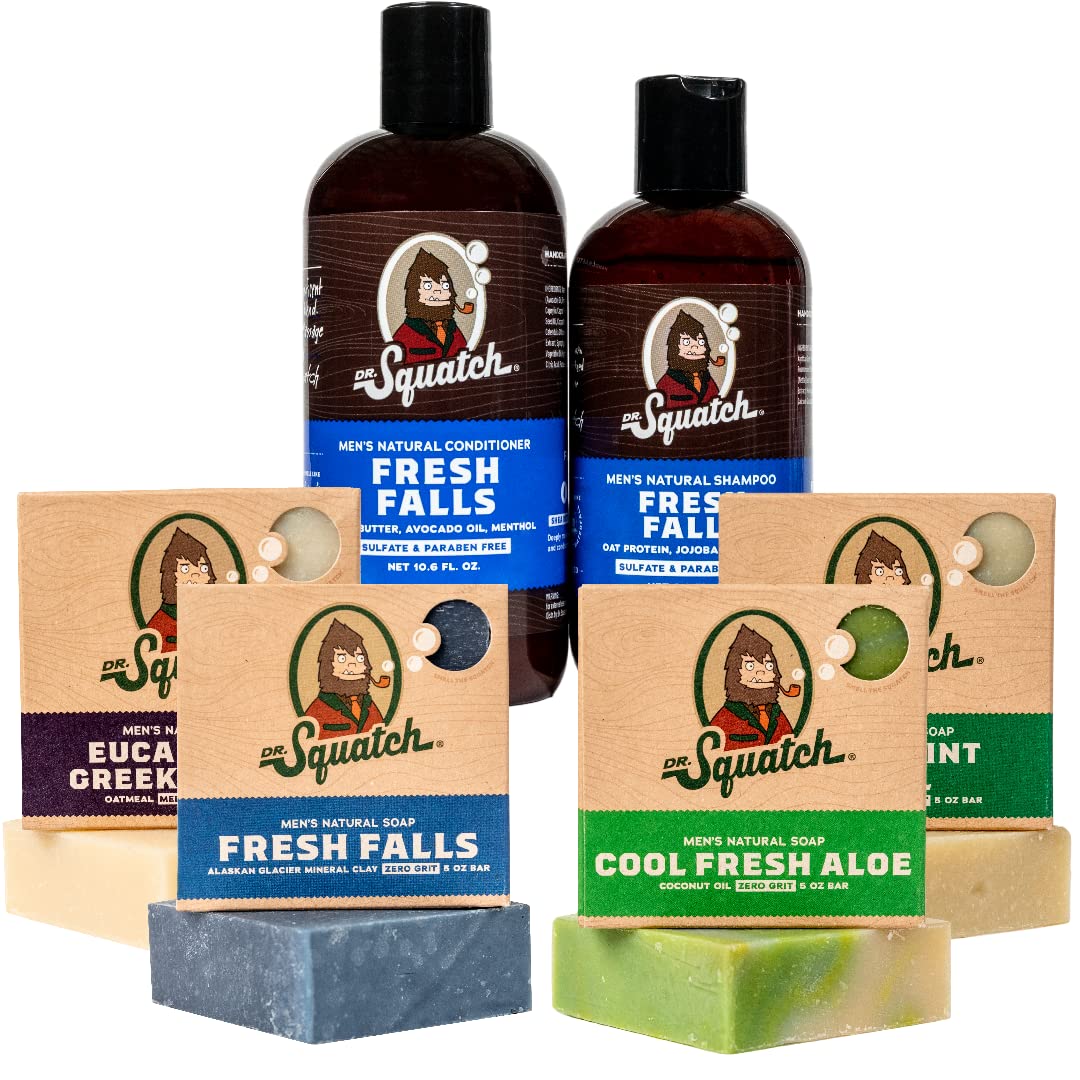 Men's Natural Bar Soap Pine Tar Bar Soap and Pine Tar Hair Care Shampoo and Conditioner Pack of 2 L3987
