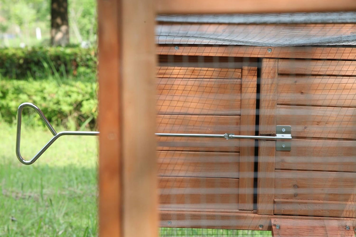 Large Two Tiers Wooden Chicken Coop with Egg Box Run H41789