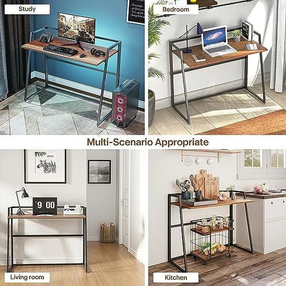 Black 41 inch Folding Computer Desk U9596