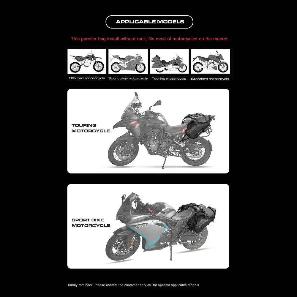 Motorcycle Rearseat Bag Large Capacity Storage Side Bag C115713