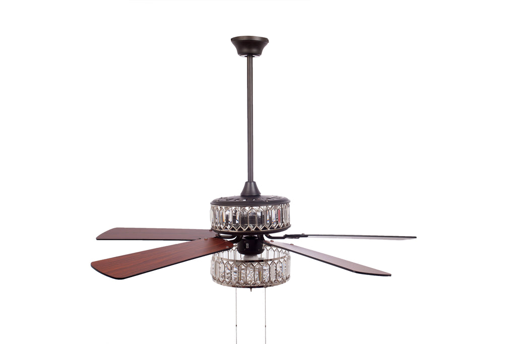 Silver Geometric Ceiling Fan K369