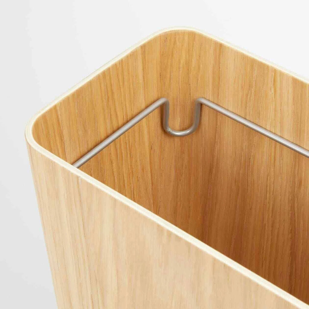 Oak Wood Trash Can with Lid M669874