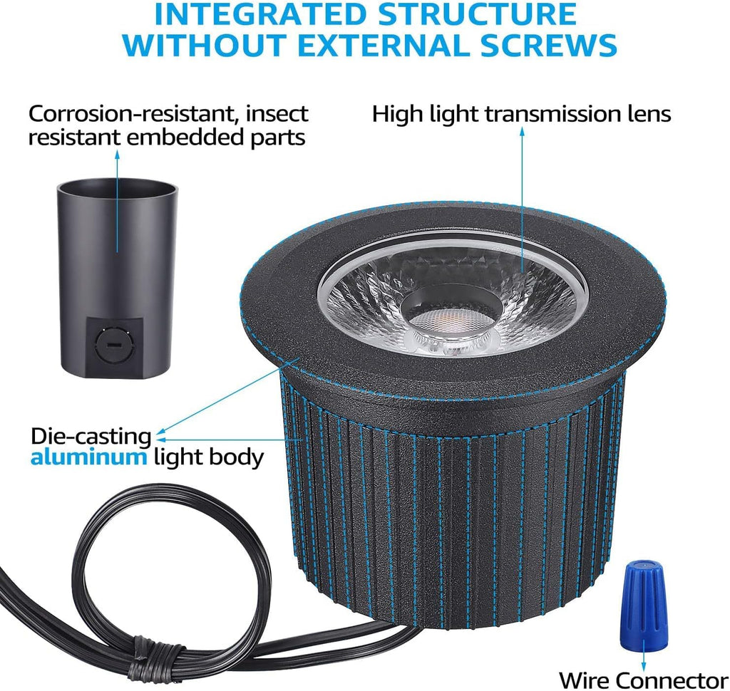 12-Pack 7W LED In-Ground Low Voltage Landscape Lights R61057